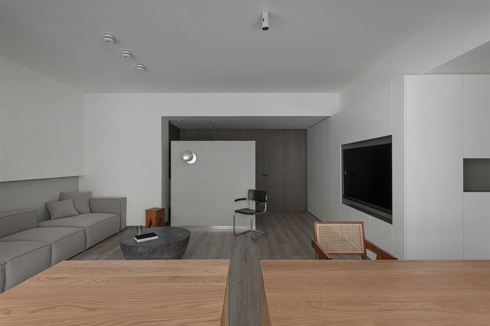 普洱室内装修创泰逸然居98平方米三居-现代极简风格室内设计家装案例