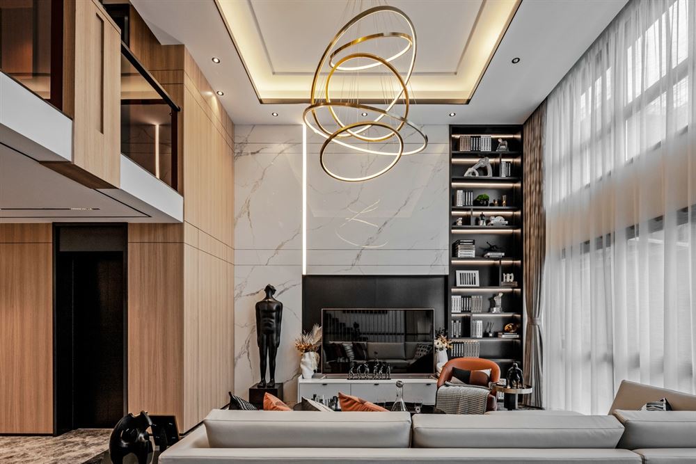 普洱室内装修骊都国际202平方米复式-现代轻奢风格室内设计家装案例