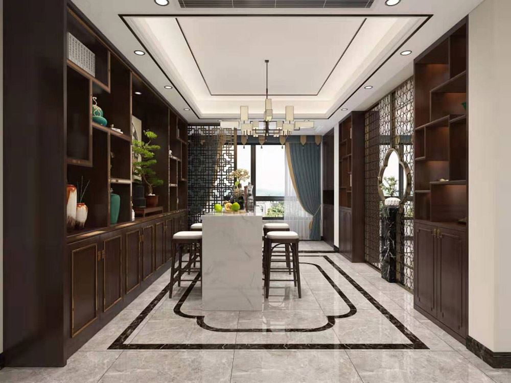 新中式风格室内装修效果图-东岸桂园五居190平米