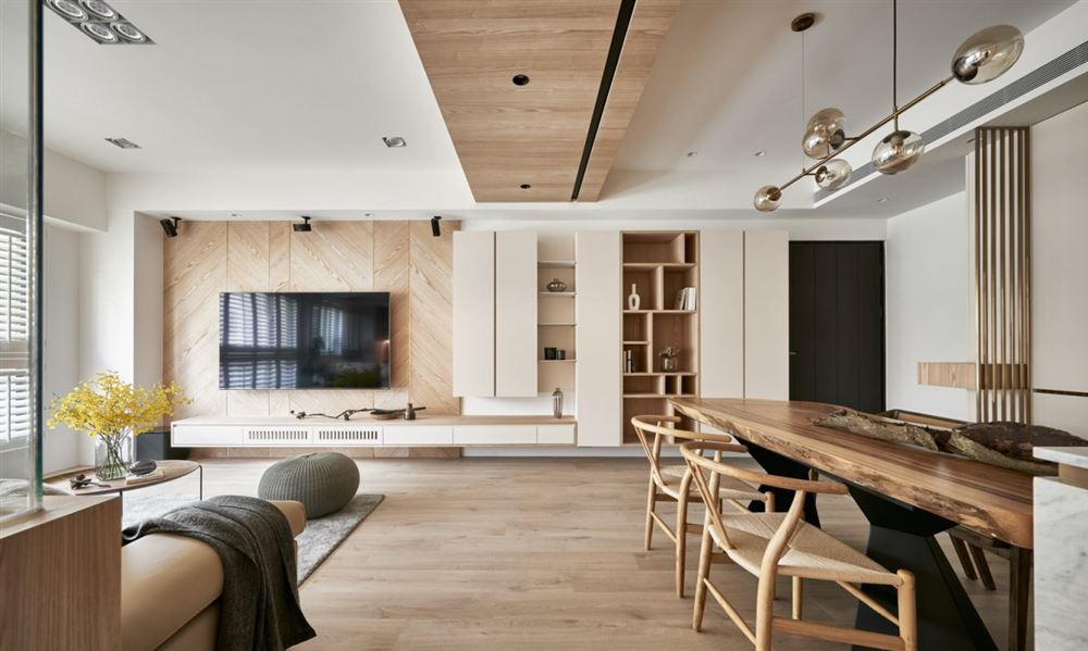 普洱室内装修绿地香树花城160平方米四居-北欧简约风格室内设计家装案例