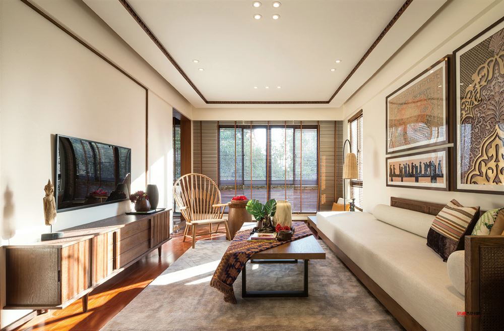 普洱室内装修万科城139平方米三居-东南亚风格室内设计家装案例