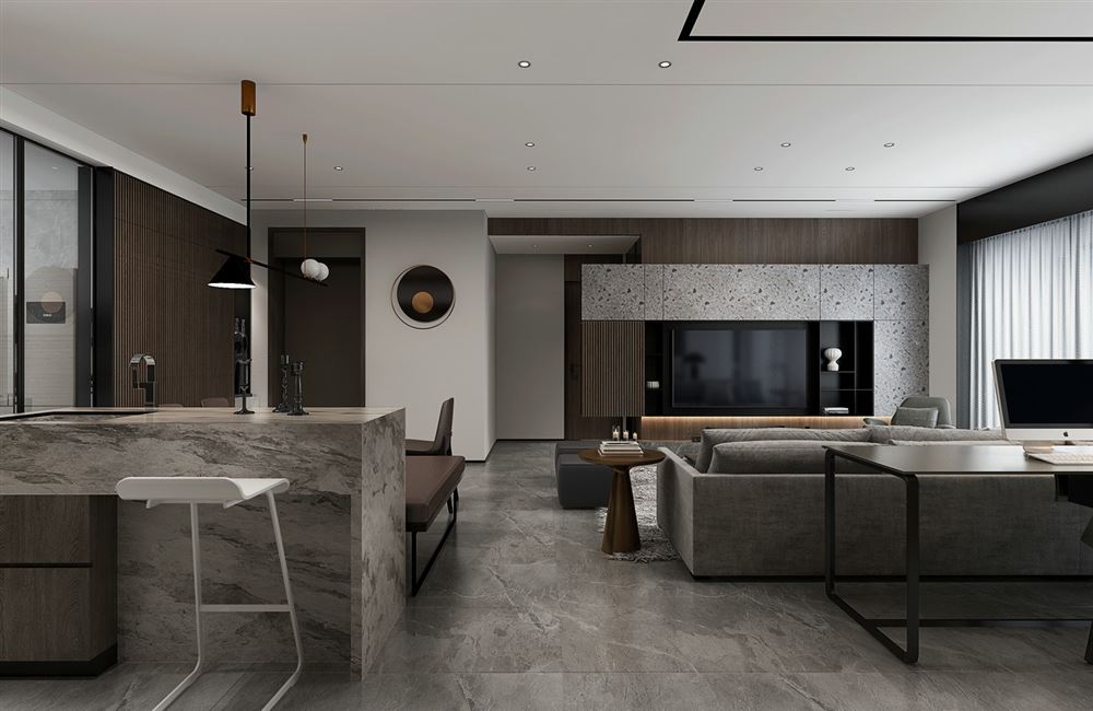 普洱室内装修中海金沙水岸162平方米四居-现代简约风格室内设计家装案例