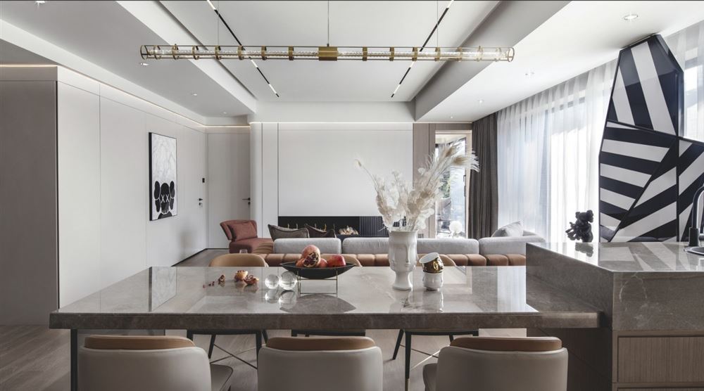 普洱室内装修美的御海东郡160平方米平层-现代轻奢风格室内设计家装案例