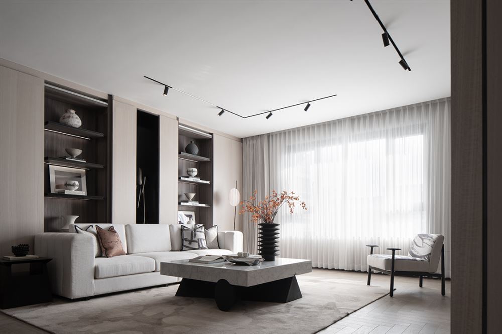 普洱室内装修北滘海琴水岸178平方米平层-现代简约黑白灰风格室内设计家装案例