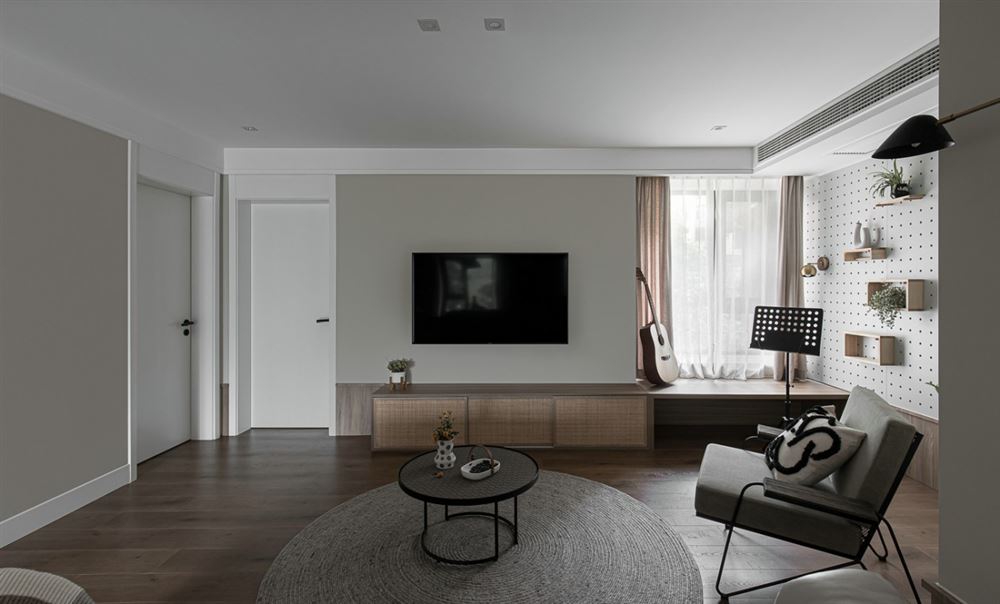 普洱装修设计胜坚紫悦125平方米三居-现代简约风格室内家装案例效果图