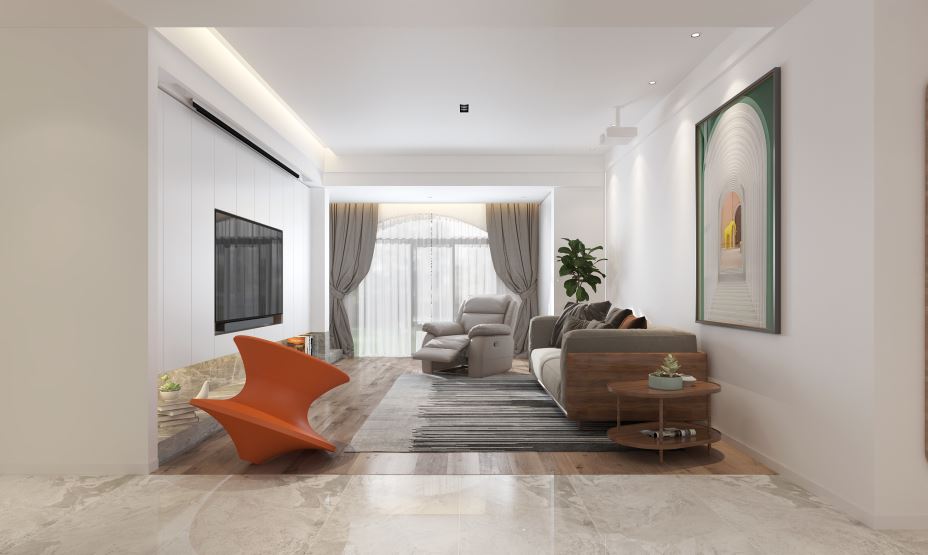 普洱装修设计保利大都会140平米三居-现代简约风格室内家装案例效果图