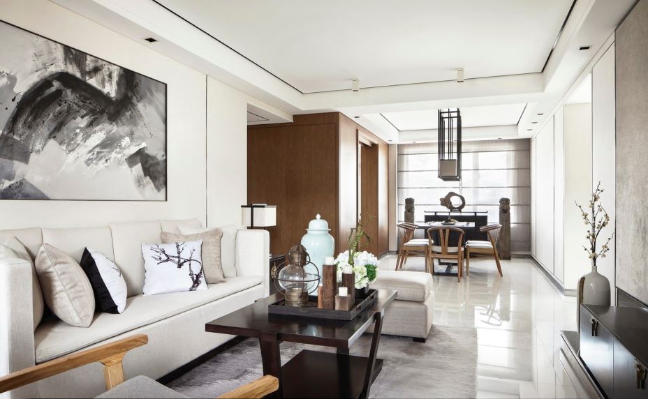 普洱装修设计嘉怡苑130平米三居-新中式风格室内家装案例效果图